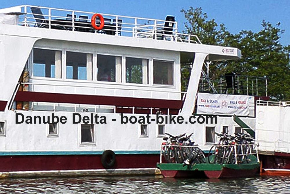 Towered Barge in Danube Delta - bike space