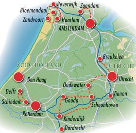Boat & bike in South Holland - map