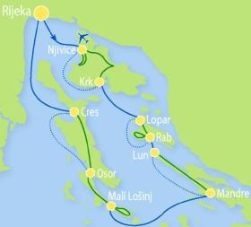 Cycling holidays at the Kvarner Gulf - Map