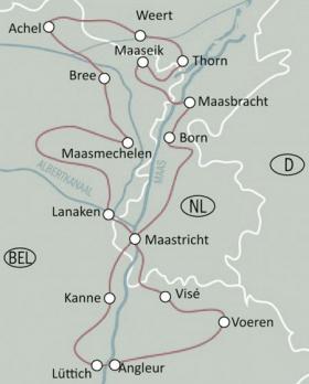 Maas & Limburg with MS Miró  - map 