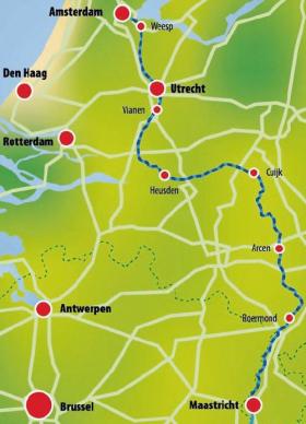 Netherlands by boat & bike - map