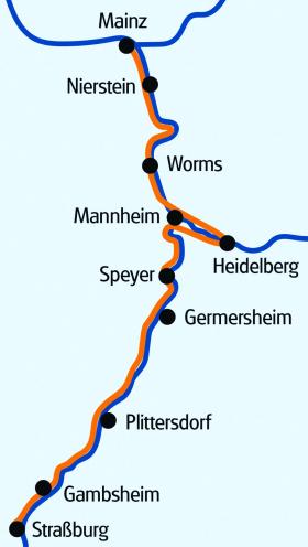 Palatinate & Baden by Boat & Bike - map